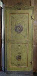 pts751 - n. 2 portas pintadas completas com moldura, época século XVIII, provenientes do Piemonte